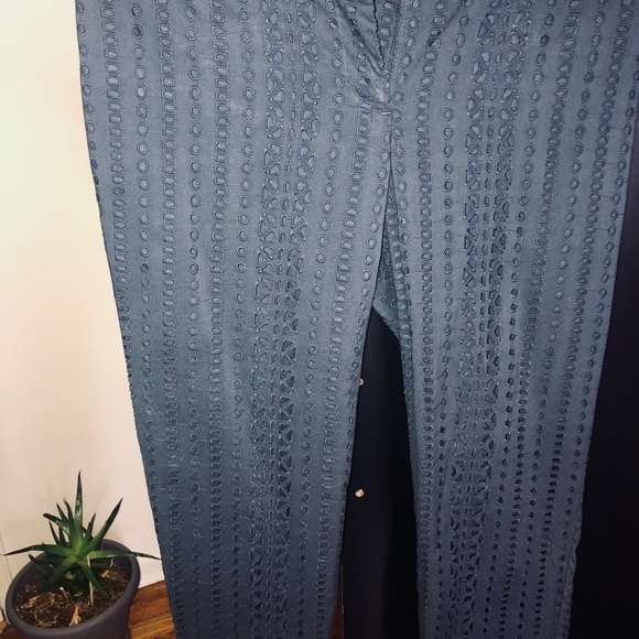 Loft navy blue crochet pants. - Picture 2 of 4